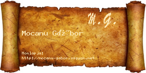 Mocanu Gábor névjegykártya