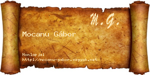 Mocanu Gábor névjegykártya